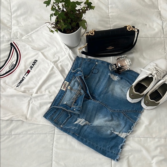 Denim Blvd Jeans Blue Denim Skirt - Picture 2 of 4